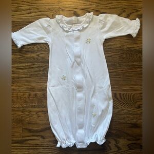 Kissy Kissy White Baby One Piece with Floral Embroidery